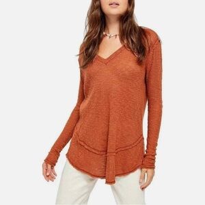 NWT: We The Free Ocean Air Hacci Copper Long Sleeve Tunic Top• X-Small